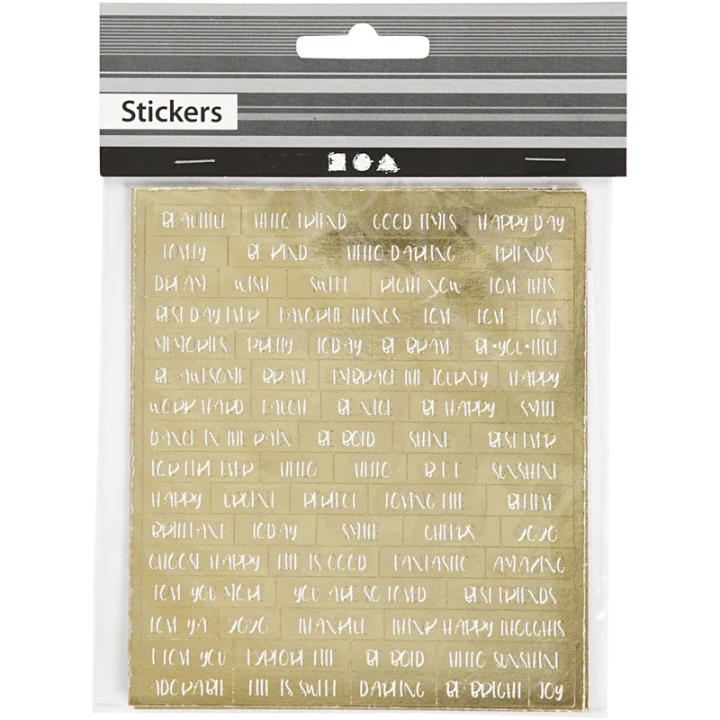 Sticker, Blatt 10x11,5 cm, Gold, 4 Stk/ 1 Pck [HOB-24791]