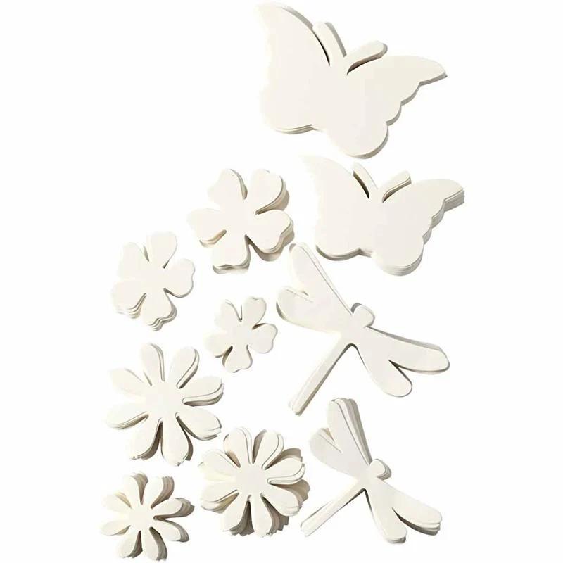 Sommerliche Stanzfiguren, Größe 4,5-12 cm, 240 g, Weiß, 362 Stk/ 1 Pck [HOB-23839]