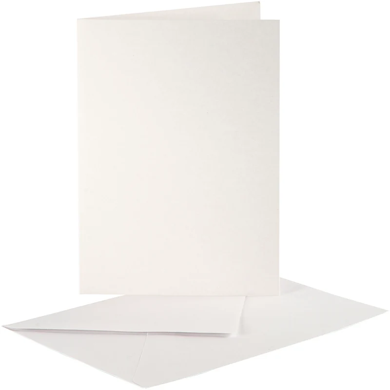 Perlmuttkarten & Kuverts, Kartengröße 10,5x15 cm, Umschlaggröße 11,5x16,5 cm, Creme, 10 Set/ 1 Pck [HOB-23819]