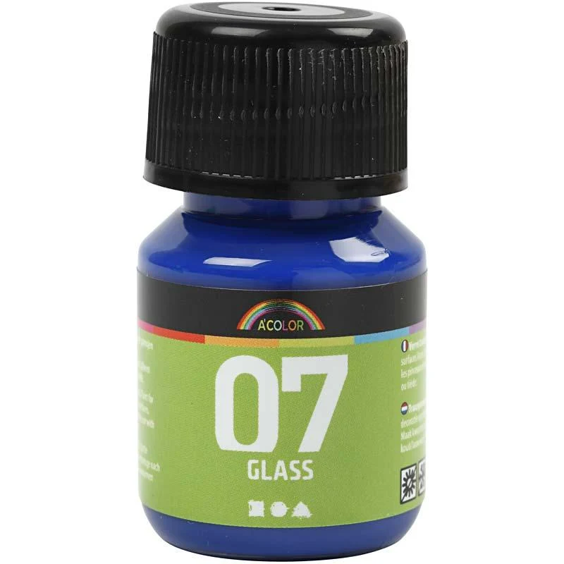 A-Color Glas-/Porzellanfarbe, Brillantblau, 30 ml/ 1 Fl. [HOB-31391]