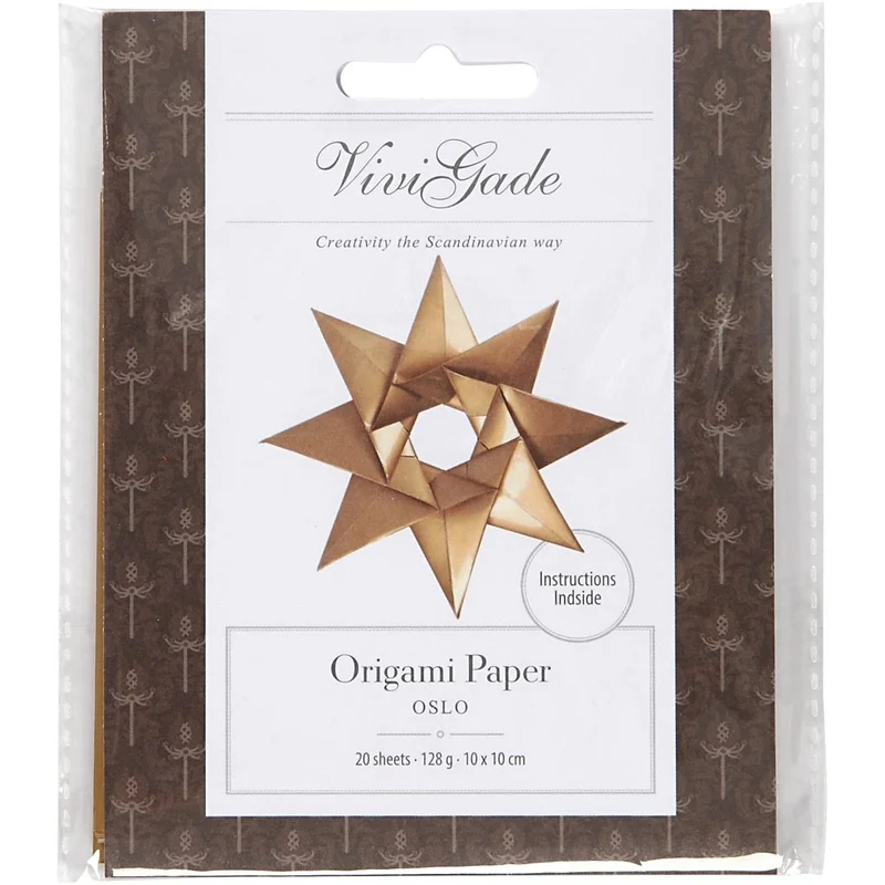 Origami-Papier, Größe 10x10 cm, 128 g, Gold, 20 Bl./ 1 Pck [HOB-26322]