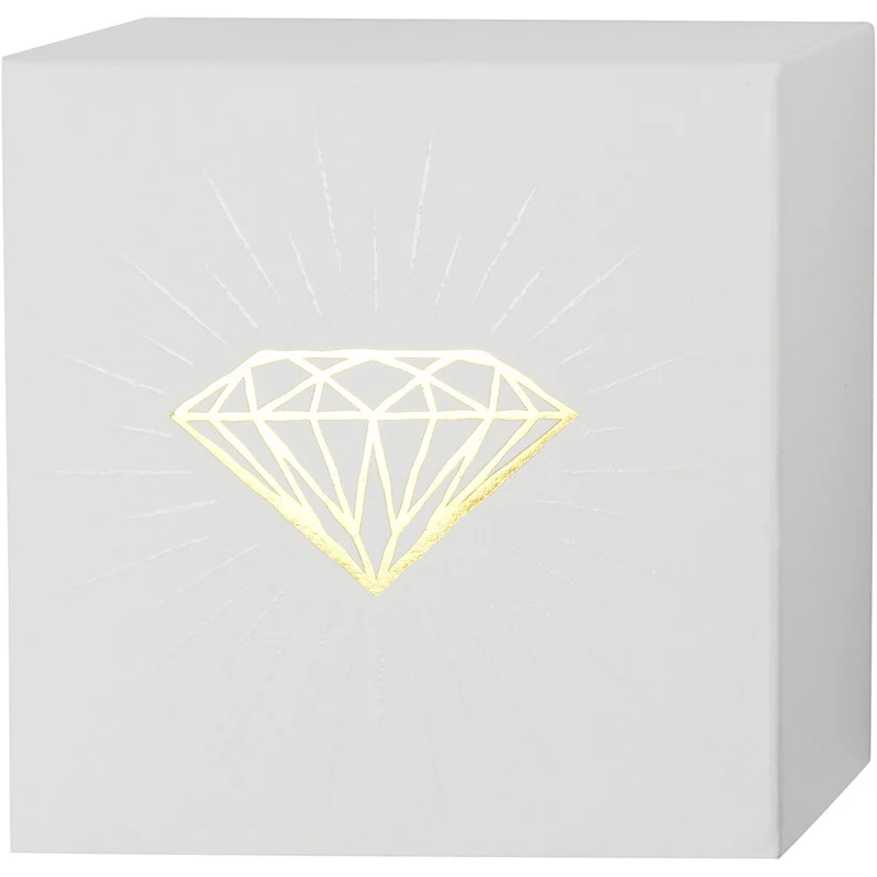 Leinwand - bedruckt mitt Goldmotiven, H 10,16 cm, T 2,54 cm, B 10,16 cm, Weiß, 2 Stk/ 1 Pck [HOB-25778]