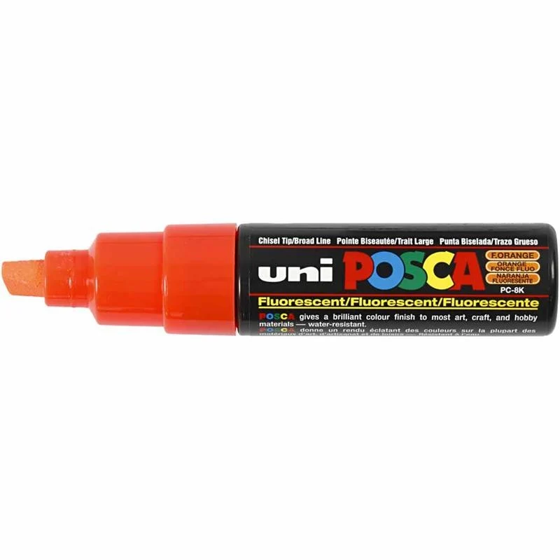 Posca Marker , Nr. PC-8K, Strichstärke 8 mm, breit, Fluo-Orange, 1 Stk [HOB-278754]