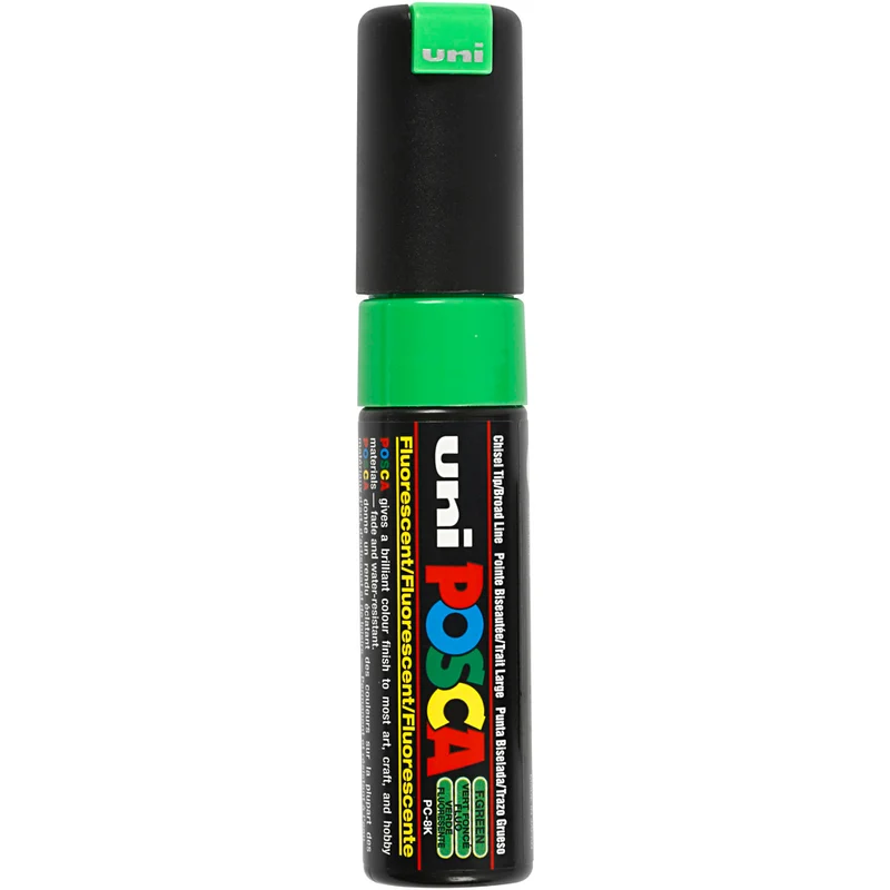 Posca Marker , Nr. PC-8K, Strichstärke 8 mm, breit, Fluo-Grün, 1 Stk [HOB-278733]