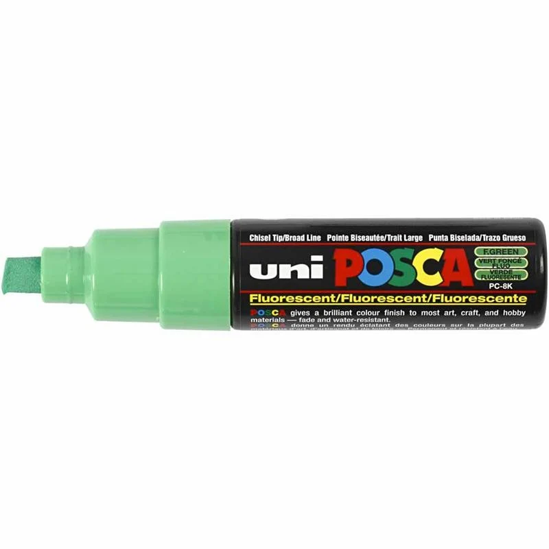 Posca Marker , Nr. PC-8K, Strichstärke 8 mm, breit, Fluo-Grün, 1 Stk [HOB-278733]