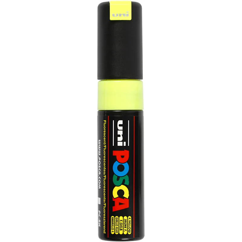 Posca Marker , Nr. PC-8K, Strichstärke 8 mm, breit, Fluo-Gelb, 1 Stk [HOB-278724]