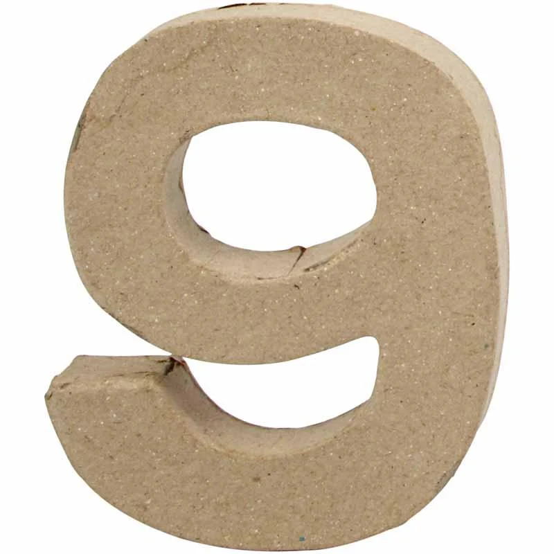 Zahl, 9, H 10 cm, B 8,5 cm, Dicke 1,7 cm, 1 Stk [HOB-26676]