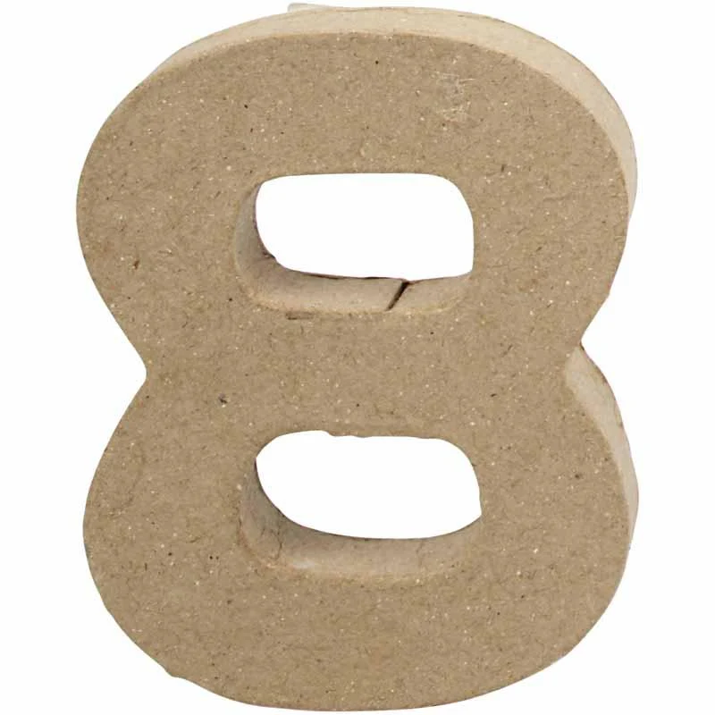 Zahl, 8, H 10 cm, B 7,6 cm, Dicke 1,7 cm, 1 Stk [HOB-26675]