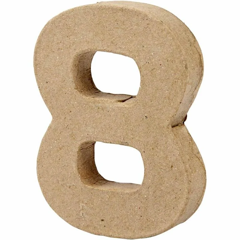 Zahl, 8, H 10 cm, B 7,6 cm, Dicke 1,7 cm, 1 Stk [HOB-26675]