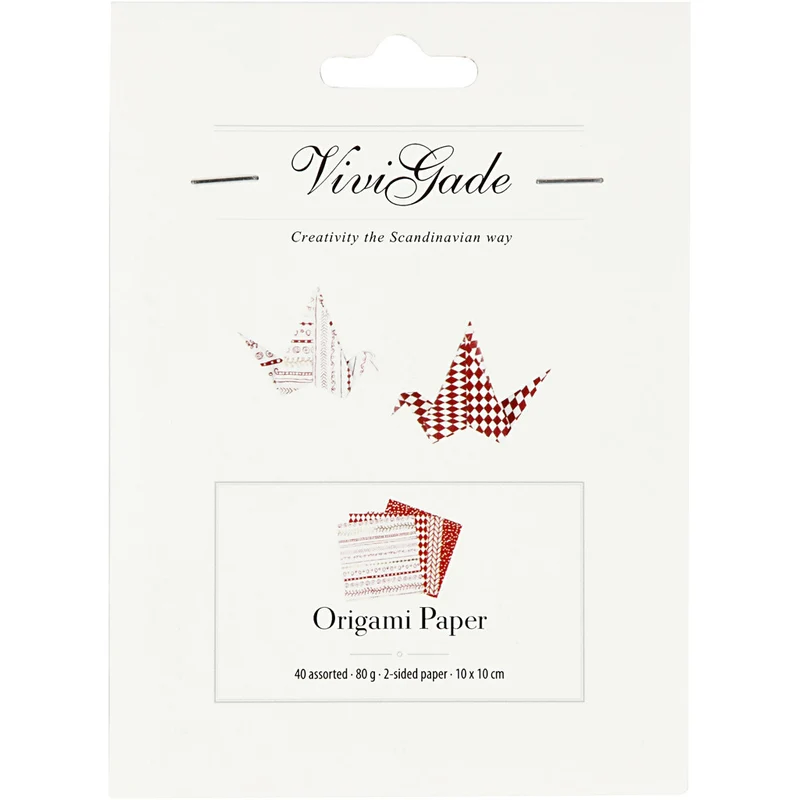 Origami-Papier, Rot, Größe 10x10 cm, 80 g, 40 Bl./ 1 Pck [HOB-25370]