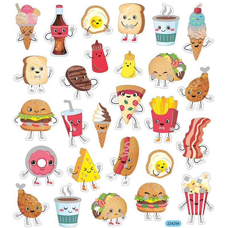Sticker, Fast Food, Blatt 15x16,5 cm, 1 Bl. [HOB-29079]
