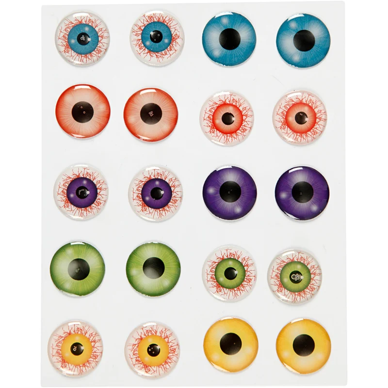 3D-Augen-Sticker, D 20 mm, 1 Bl. [HOB-28993]