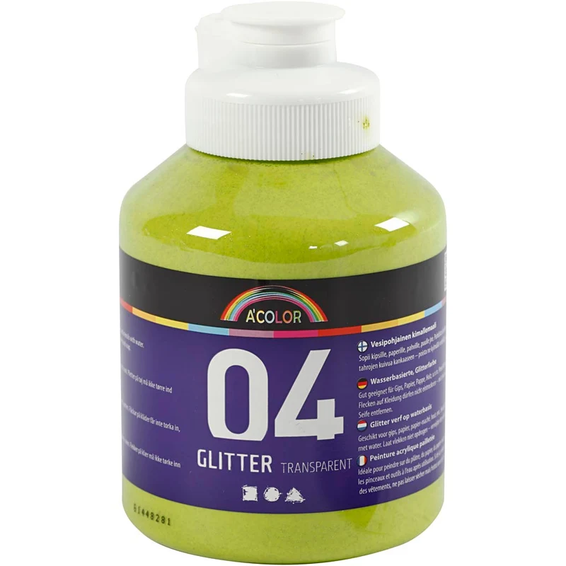 Glitter-Acrylfarbe, Lindgrün, 500 ml/ 1 Fl. [HOB-32504]