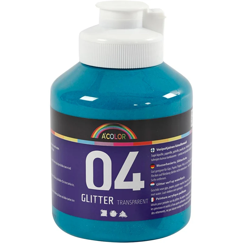 Glitter-Acrylfarbe, Türkis, 500 ml/ 1 Fl. [HOB-32503]