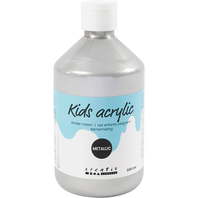 Acrylfarbe metallic, Metallic, Silber, 500 ml/ 1 Fl. [HOB-32230]
