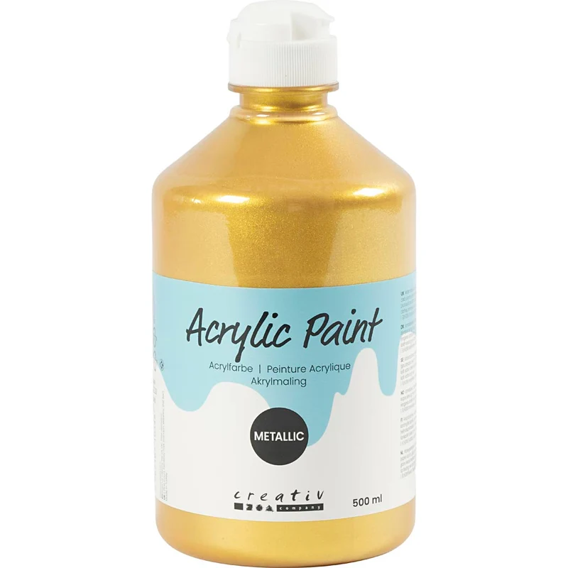Acrylfarbe metallic, Metallic, Gold, 500 ml/ 1 Fl. [HOB-32228]
