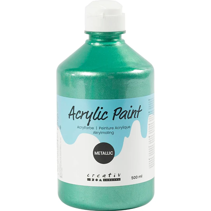 Acrylfarbe metallic, Metallic, Grün, 500 ml/ 1 Fl. [HOB-32222]