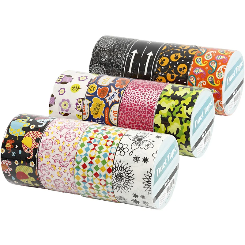 Klebeband, Gemustert, B 48 mm, Sortierte Farben, 12x5 m/ 1 Pck [HOB-24681]