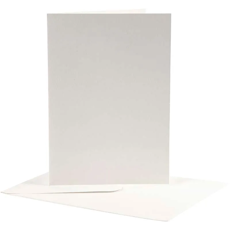 Karten & Kuverts, Kartengröße 12,5x17,5 cm, Umschlaggröße 14x19 cm, Naturweiß, 10 Set/ 1 Pck [HOB-23706]