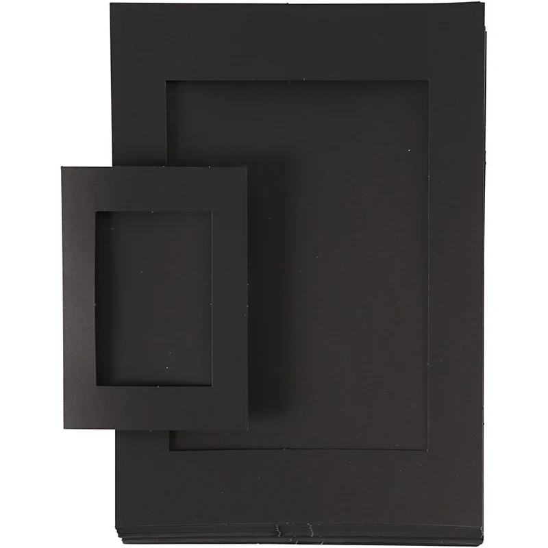 Passepartout-Rahmen, Größe A4+A6, 180 g, Schwarz, 2x60 Stk/ 1 Pck [HOB-23631]