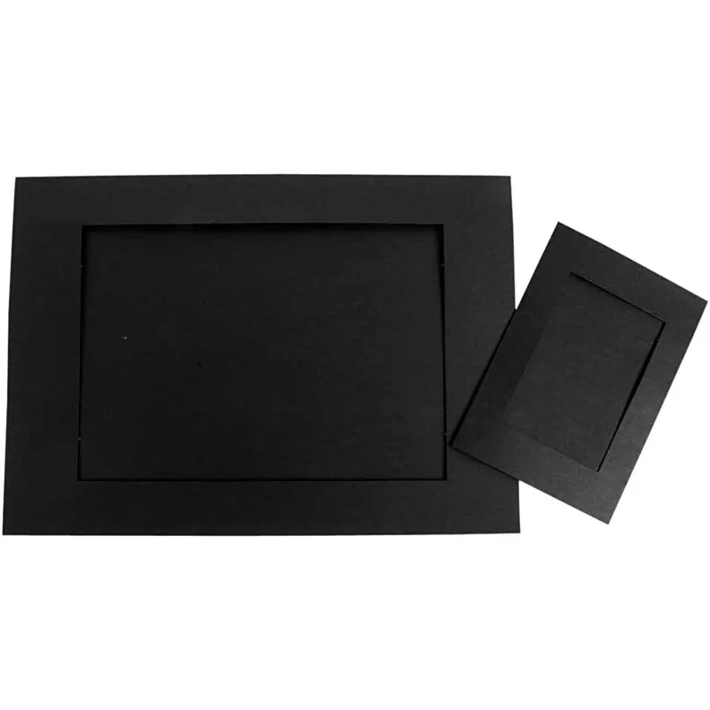 Passepartout-Rahmen, Größe A4+A6, 180 g, Schwarz, 2x60 Stk/ 1 Pck [HOB-23631]