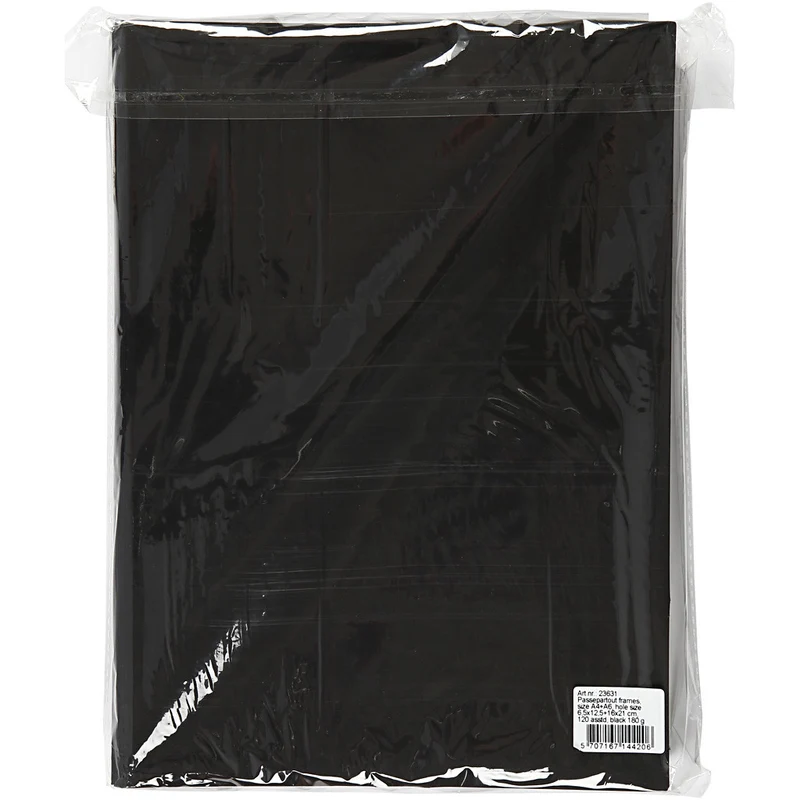 Passepartout-Rahmen, Größe A4+A6, 180 g, Schwarz, 2x60 Stk/ 1 Pck [HOB-23631]