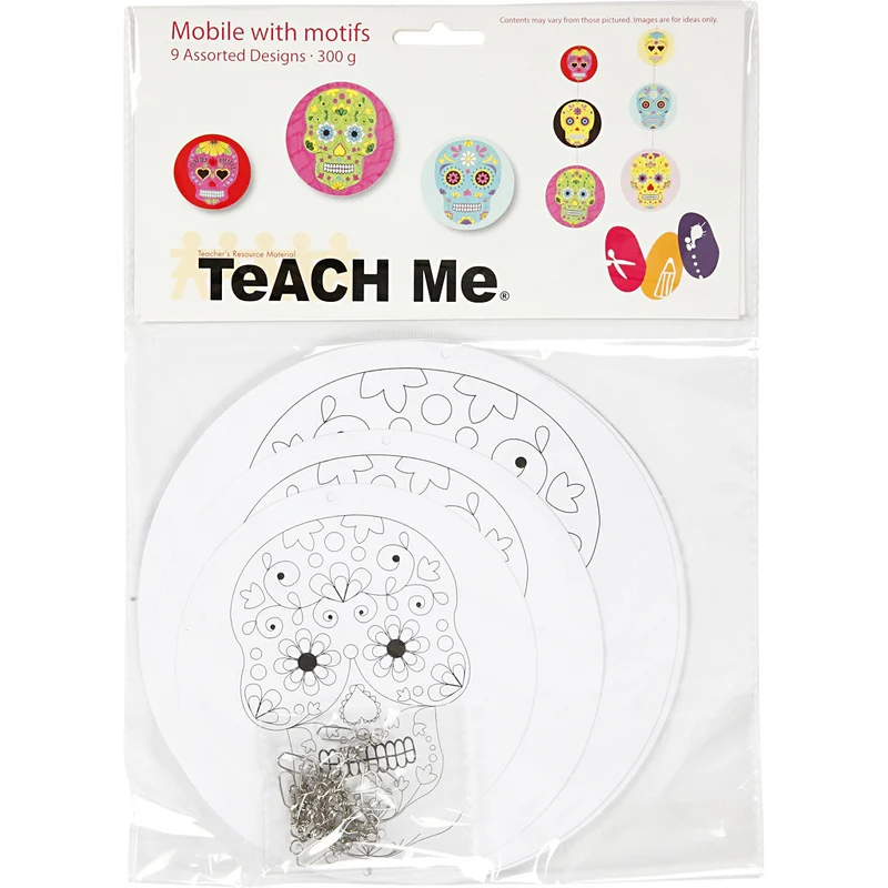 Mobile mit Motivdruck, D 12+15+18 cm, 300 g, Weiß, 3 Set/ 1 Pck [HOB-236290]