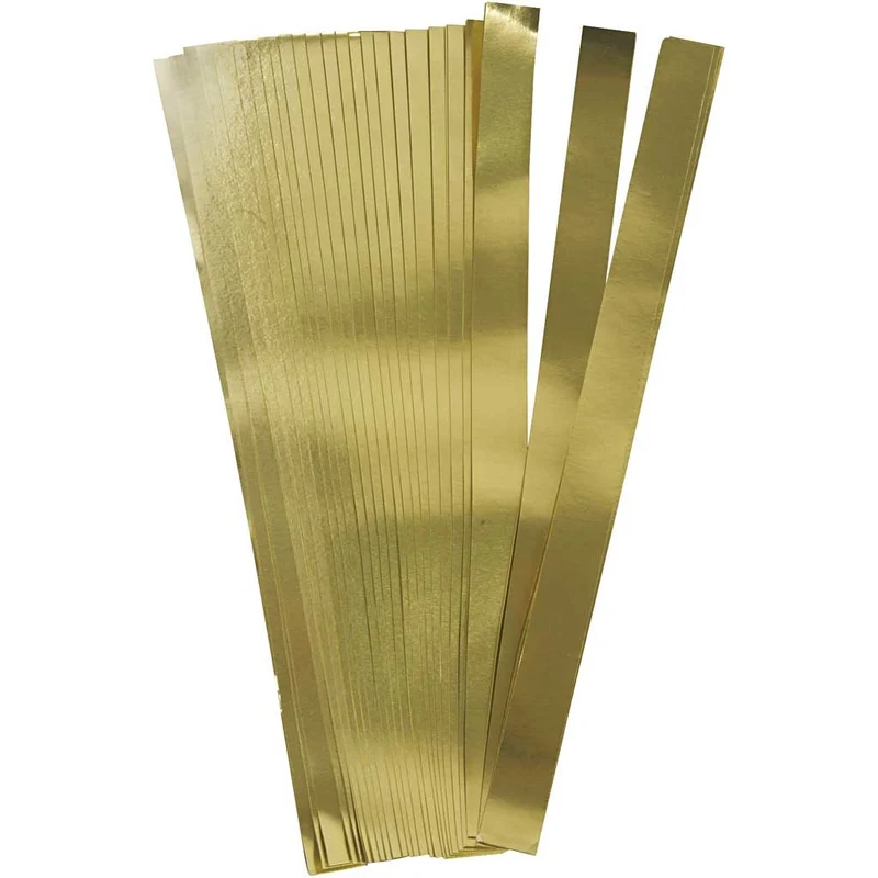 Papierstreifen für Sterne, L 45 cm, B 15 mm, D 6,5 cm, Gold, 100 Streifen/ 1 Pck [HOB-20937]