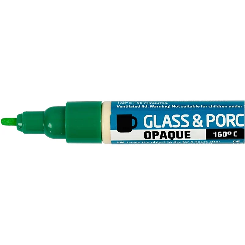 Glas- und Porzellanmalstift, Strichstärke 2-4 mm, Deckend, Sortierte Farben, 12 Stk/ 1 Pck [HOB-31332]