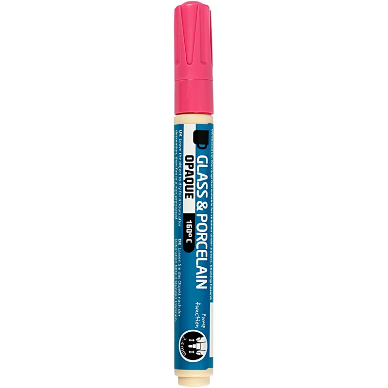 Glas- und Porzellanmalstift, Strichstärke 2-4 mm, Deckend, Pink, 1 Stk [HOB-31326]