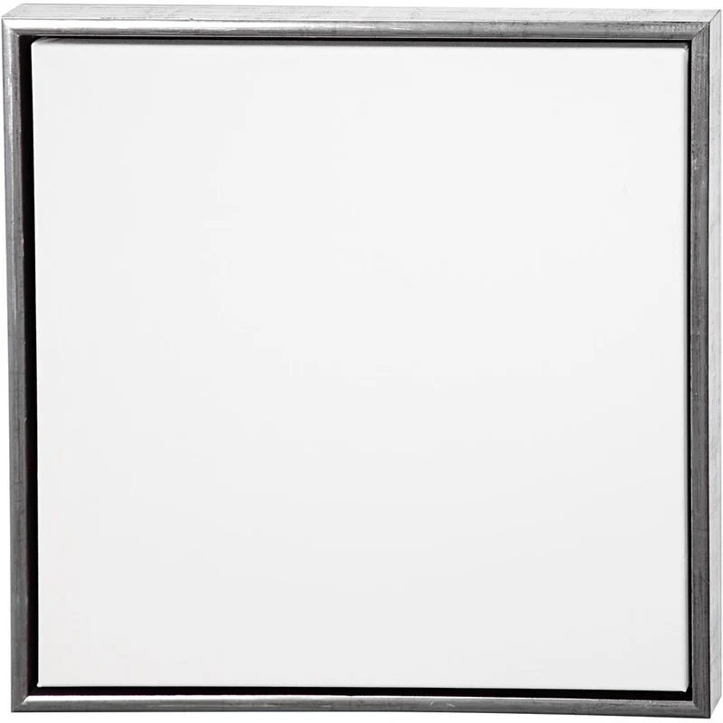 Leinwand mit Holzrahmen, Größe 50x50 cm, 360 g, Antiksilber, Weiß, 1 Stk [HOB-25759]