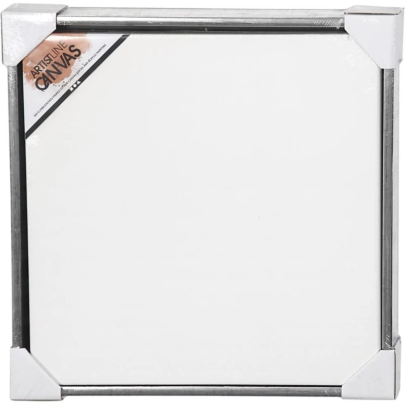 Leinwand mit Holzrahmen, Größe 50x50 cm, 360 g, Antiksilber, Weiß, 1 Stk [HOB-25759]