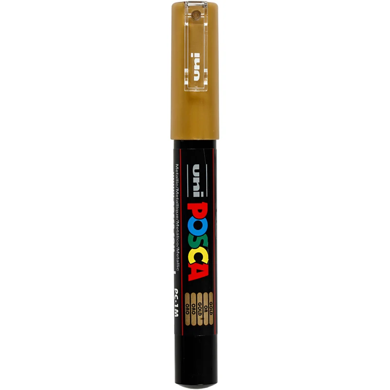Posca Marker , Nr. PC-1M, Strichstärke 0,7 mm, extrafein, Gold, 1 Stk [HOB-273810]