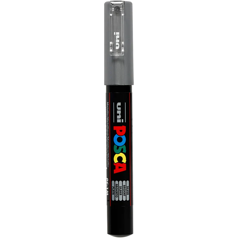 Posca Marker , Nr. PC-1M, Strichstärke 0,7 mm, extrafein, Silber, 1 Stk [HOB-273805]