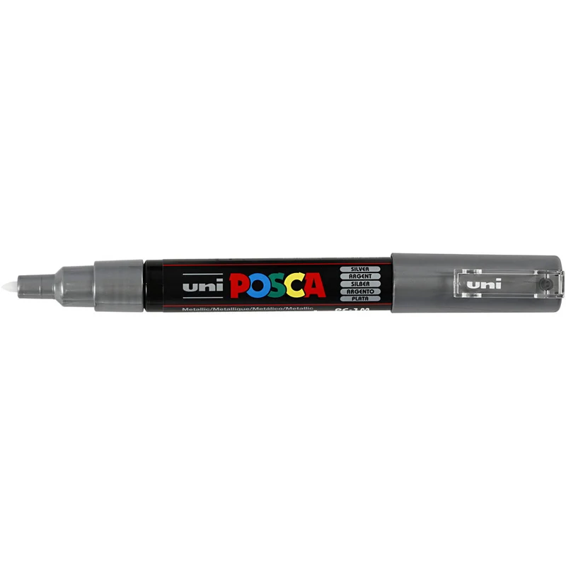 Posca Marker , Nr. PC-1M, Strichstärke 0,7 mm, extrafein, Silber, 1 Stk [HOB-273805]
