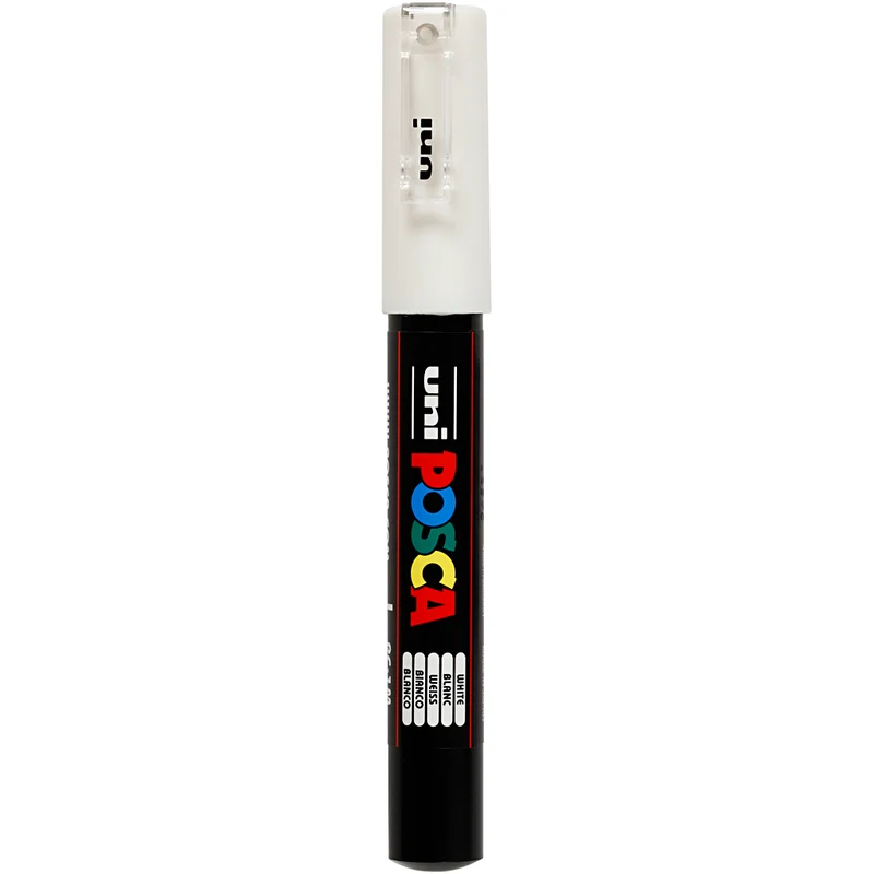 Posca Marker , Nr. PC-1M, Strichstärke 0,7 mm, extrafein, Weiß, 1 Stk [HOB-273052]