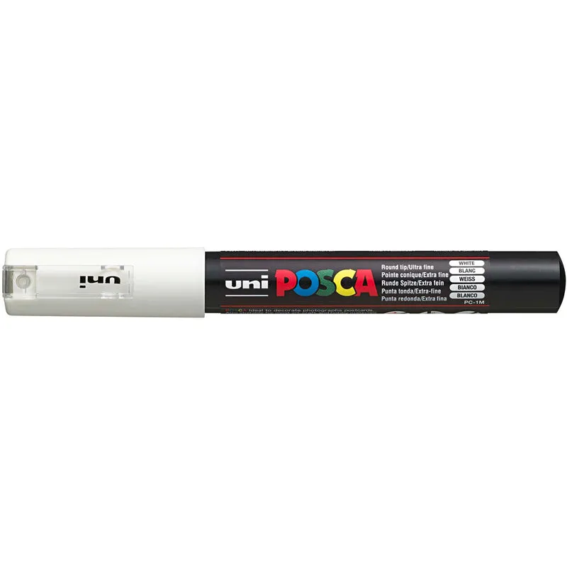Posca Marker , Nr. PC-1M, Strichstärke 0,7 mm, extrafein, Weiß, 1 Stk [HOB-273052]