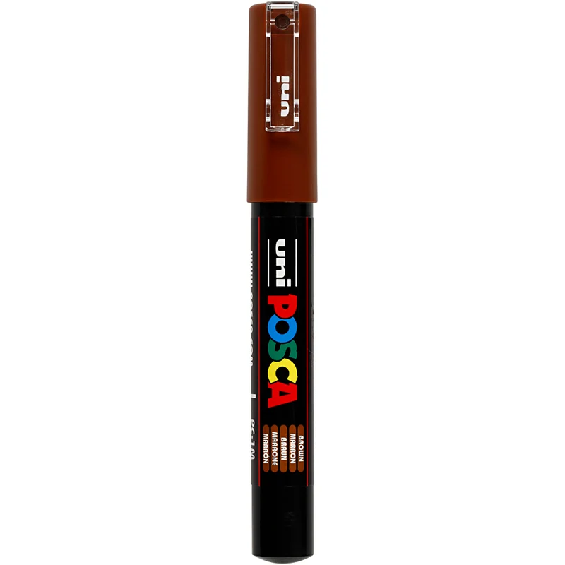 Posca Marker , Nr. PC-1M, Strichstärke 0,7 mm, extrafein, Braun, 1 Stk [HOB-273045]