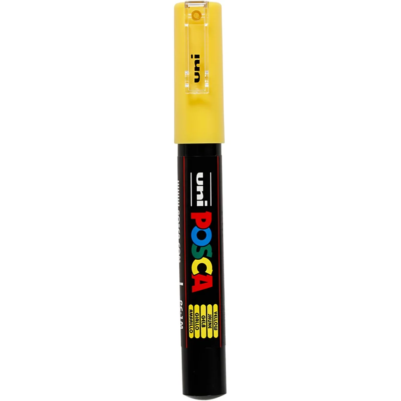 Posca Marker , Nr. PC-1M, Strichstärke 0,7 mm, extrafein, Gelb, 1 Stk [HOB-273044]