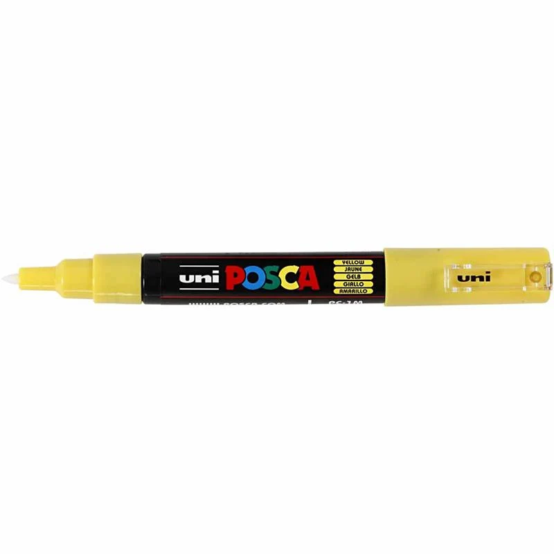 Posca Marker , Nr. PC-1M, Strichstärke 0,7 mm, extrafein, Gelb, 1 Stk [HOB-273044]