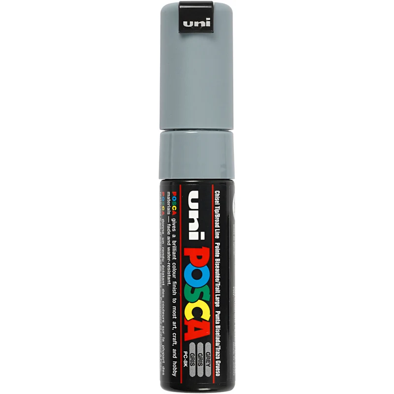 Posca Marker , Nr. PC-8K, Strichstärke 8 mm, breit, Grau, 1 Stk [HOB-278095]