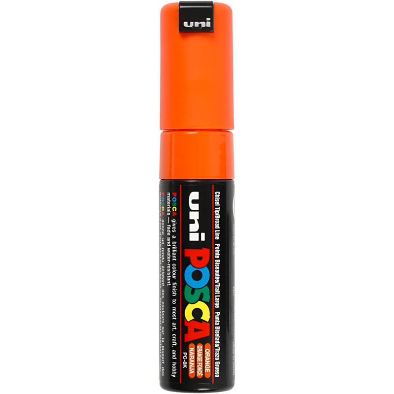 Posca Marker , Nr. PC-8K, Strichstärke 8 mm, breit, Orange, 1 Stk [HOB-278054]