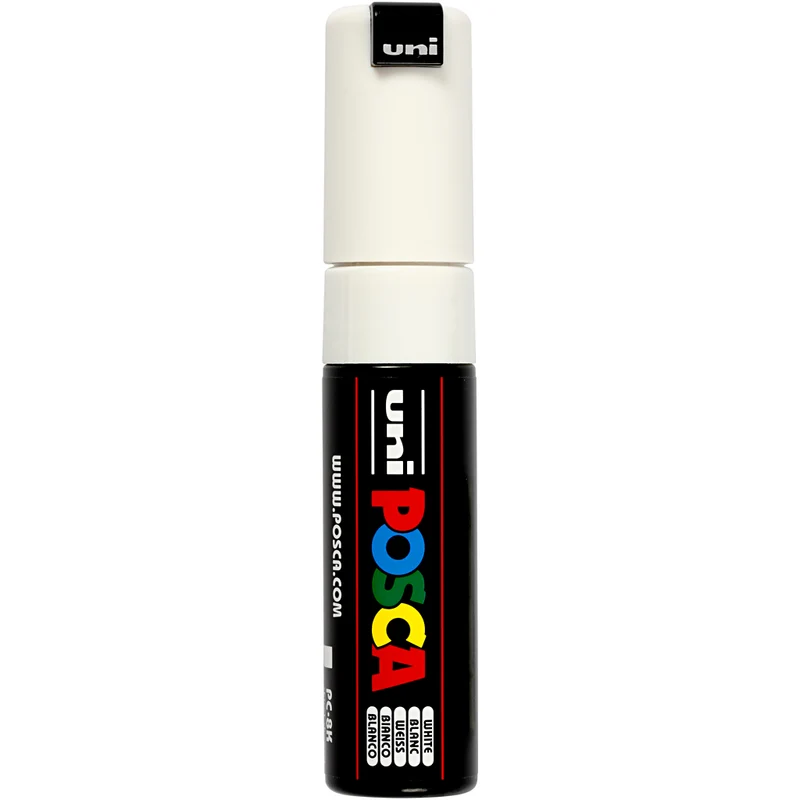 Posca Marker , Nr. PC-8K, Strichstärke 8 mm, breit, Weiß, 1 Stk [HOB-278052]