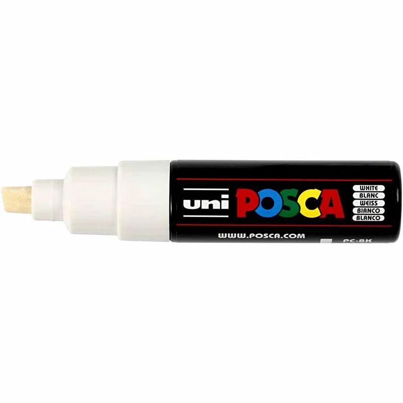 Posca Marker , Nr. PC-8K, Strichstärke 8 mm, breit, Weiß, 1 Stk [HOB-278052]