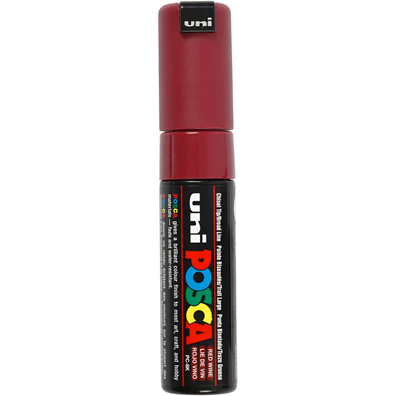 Posca Marker , Nr. PC-8K, Strichstärke 8 mm, breit, Bordeaux, 1 Stk [HOB-278050]