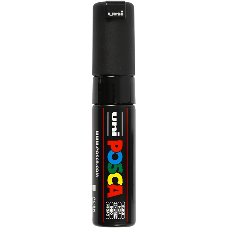 Posca Marker , Nr. PC-8K, Strichstärke 8 mm, breit, Schwarz, 1 Stk [HOB-278046]