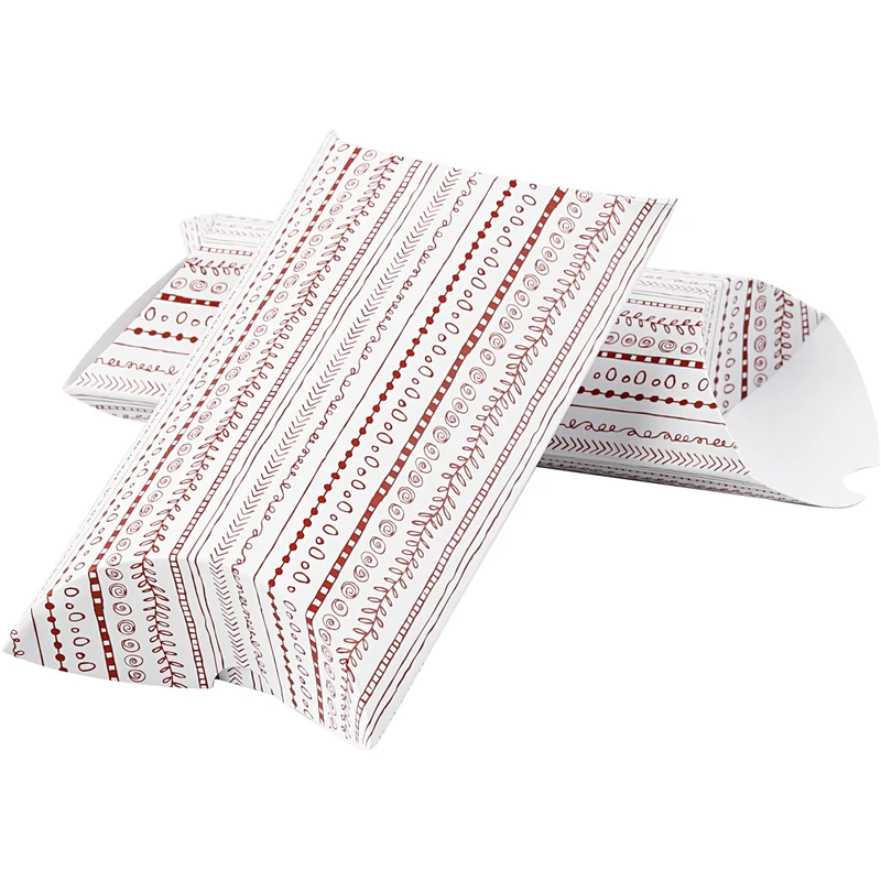 Faltbare Geschenkbox, Kritzeleien, Größe 18x15x6 cm, 300 g, Rot, 3 Stk/ 1 Pck [HOB-25358]