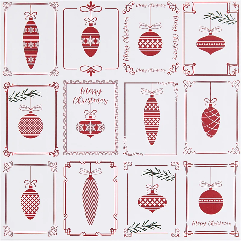 Design-Papier, Christbaumkugeln und Weihnachtsbäume, Blatt 30,5x30,5 cm, 180 g, 5 Bl./ 1 Pck [HOB-25342]