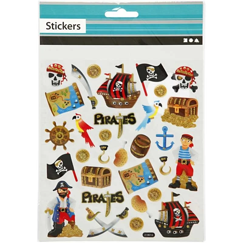 Sticker, Piraten, Blatt 15x16,5 cm, 1 Bl. [HOB-28911]