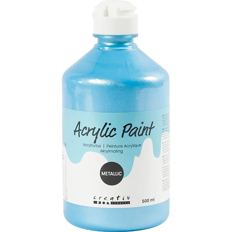 Acrylfarbe metallic, Metallic, Hellblau, 500 ml/ 1 Fl. [HOB-32220]